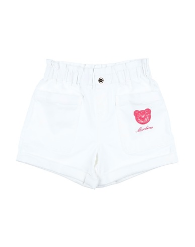 MOSCHINO TEEN Denim shorts White 97% Cotton, 3% Elastane, Polyester