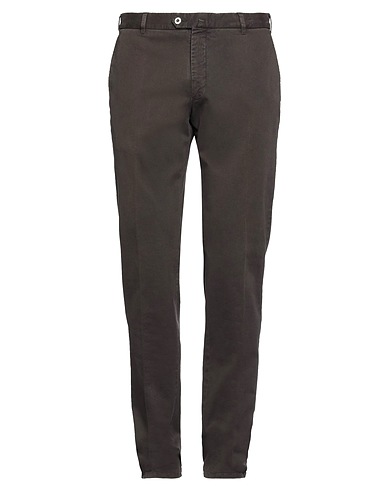 BRANDO Casual pants Dark brown 98% Cotton, 2% Elastane