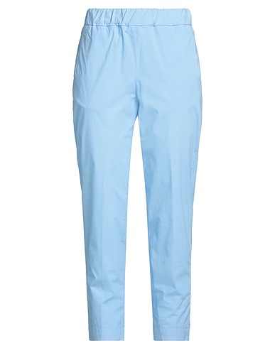 ALESSIA SANTI Casual trouser Sky blue 97% Cotton, 3% Elastane
