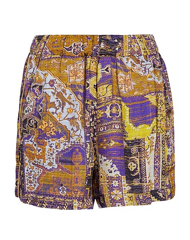 8 by YOOX Shorts & Bermuda PRINTED VISCOSE SHORTS
 Purple 100% Viscose