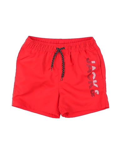 JACK & JONES Swim shorts Red 50% Polyester, 50% Recycled polyester