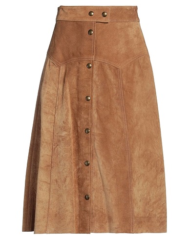 BELSTAFF Midi skirt Camel 100% Calfskin