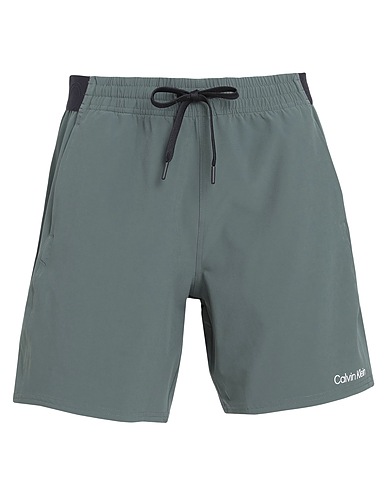 CALVIN KLEIN Shorts & Bermuda Dark green 86% Polyester, 14% Elastane