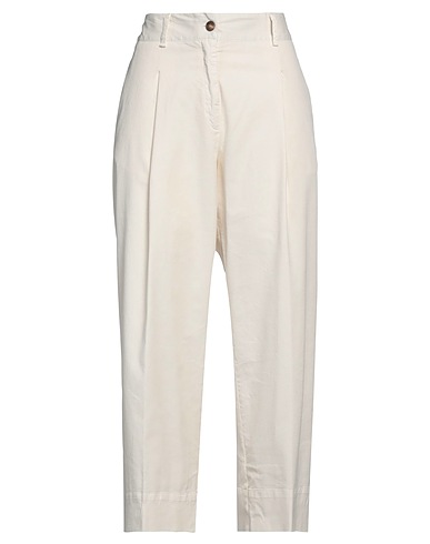 ALESSIA SANTI Casual trouser Ivory 97% Cotton, 3% Elastane
