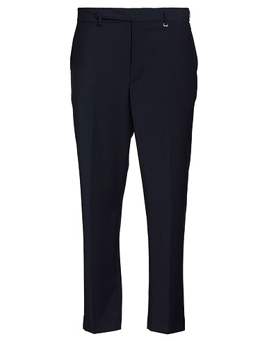 I'M BRIAN Casual trouser Navy blue 55% Wool, 41% Polyester, 4% Elastane