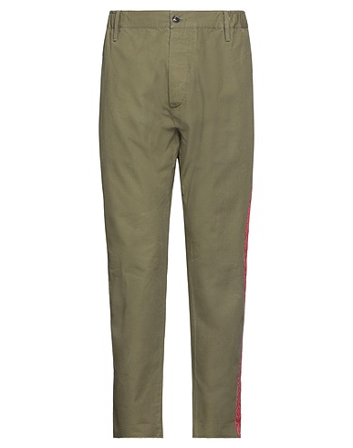 MAURIZIO MASSIMINO Casual trouser Military green 100% Cotton