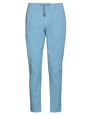 YAN SIMMON Casual trouser Light blue 97% Cotton, 3% Elastane