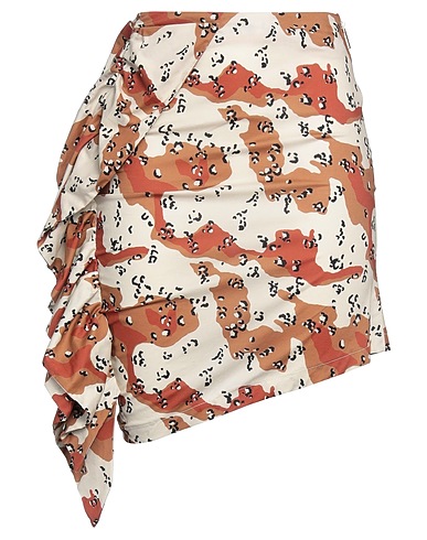 RELISH Mini skirt Beige 97% Cotton, 3% Elastane
