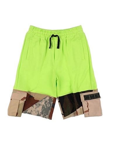 DOLCE&GABBANA Shorts & Bermuda Lime green 85% Cotton, 15% Polyamide, Polyester, Viscose