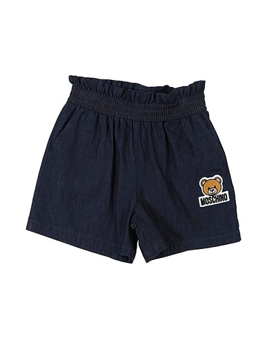MOSCHINO TEEN Denim shorts Blue 100% Cotton, Polyester, PVC - Polyvinyl chloride