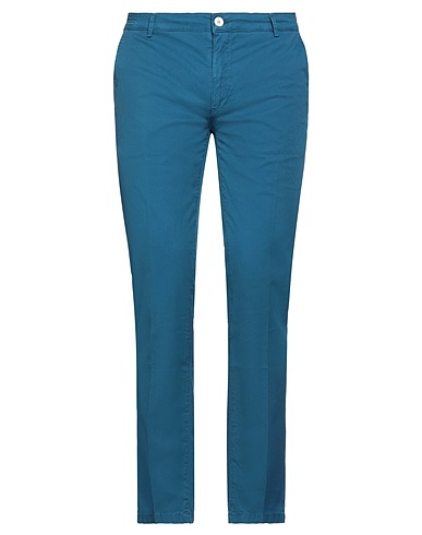 YAN SIMMON Casual pants Deep teal 98% Cotton, 2% Elastane