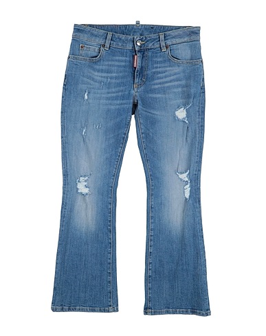 DSQUARED2 Denim trousers Blue 94% Cotton, 5% Polyester, 1% Elastane, Bovine leather