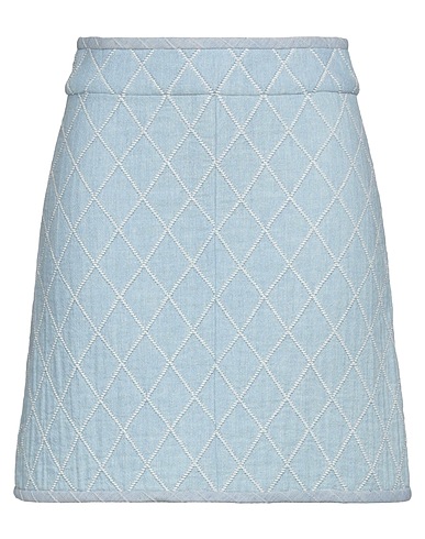 SANDRO Mini skirt Blue 89% Cotton, 10% Polyester, 1% Polyamide