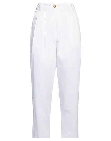 SILVIAN HEACH Casual trouser White 98% Cotton, 2% Elastane