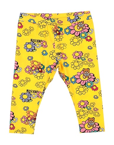 MOSCHINO BABY Leggings Yellow 96% Cotton, 4% Elastane