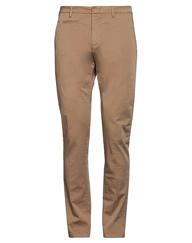 CAMOUFLAGE AR AND J. Casual trouser Camel 97% Cotton, 3% Elastane