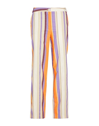 8 by YOOX Casual pants COTTON STRIPED PANTS
 Beige 73% Cotton, 27% Polyester