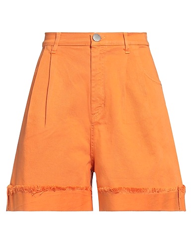 FEDERICA TOSI Shorts & Bermuda Orange 98% Cotton, 2% Elastane
