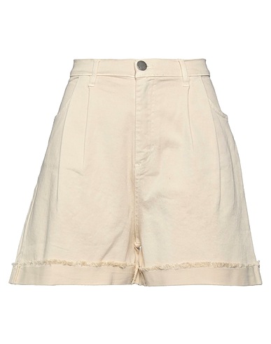 FEDERICA TOSI Shorts & Bermuda Beige 98% Cotton, 2% Elastane