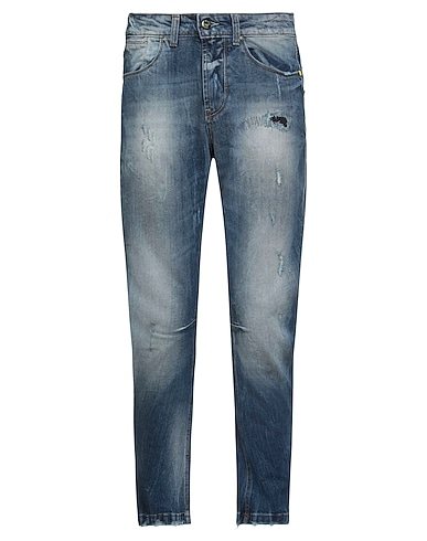 DISPLAJ Denim trousers Blue 98% Cotton, 2% Elastane