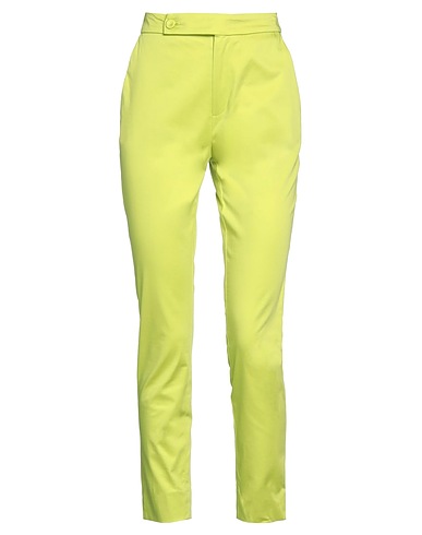 ELEONORA STASI Casual pants Lime green 97% Cotton, 3% Elastane