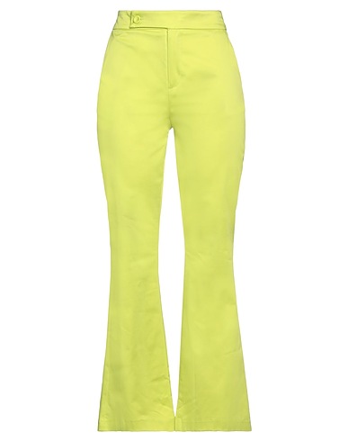 ELEONORA STASI Casual pants Lime green 97% Cotton, 3% Elastane