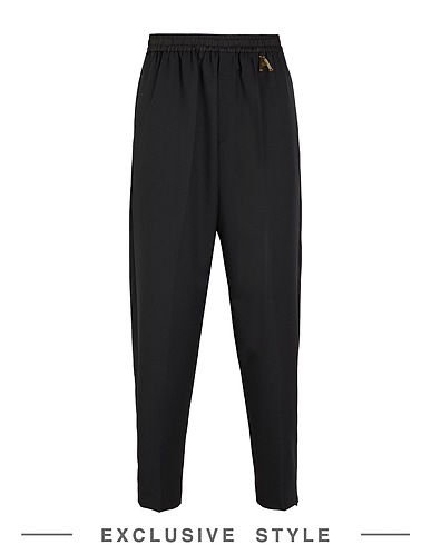ARIES x YOOX Casual trouser Black 72% Polyester, 26% Virgin Wool, 2% Elastane