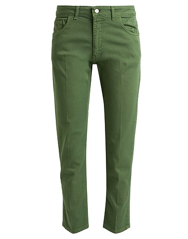 ENTRE AMIS Pantaloni jeans Verde 98% Cotone, 2% Elastan