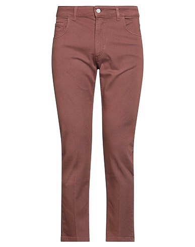 ENTRE AMIS Denim pants Chocolate brown 98% Cotton, 2% Elastane