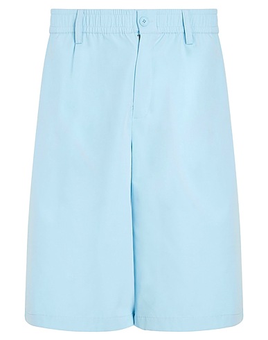 8 by YOOX Shorts & Bermuda PLEATED LONG SHORTS
 Celeste 88% Poliestere riciclato, 12% Cotone