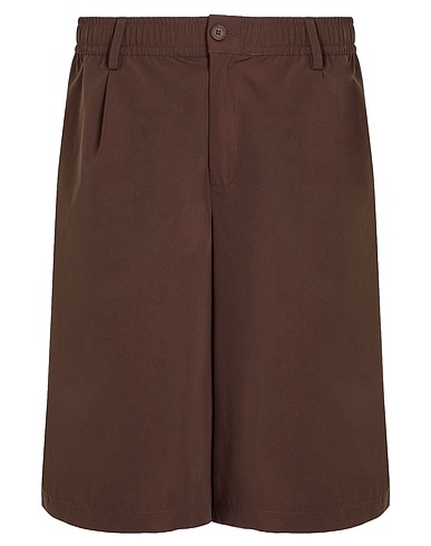 8 by YOOX Shorts & Bermuda PLEATED LONG SHORTS
 Brown 88% Recycled polyester, 12% Cotton