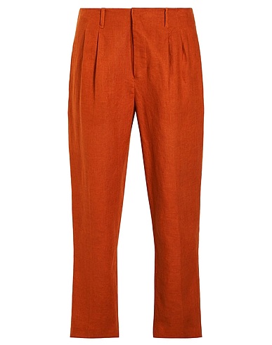 8 by YOOX Повседневные брюки LINEN PLEATED PANTS
 Жёлто-коричневый 100% Лен