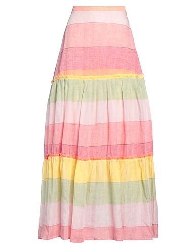 AMOTEA Maxi Skirts Pink 100% Linen