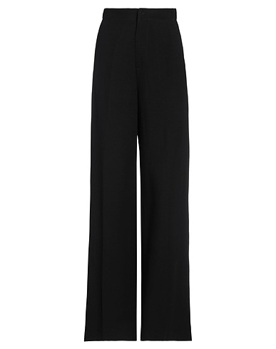 RE_HASH Casual pants Black 65% Viscose, 35% Linen