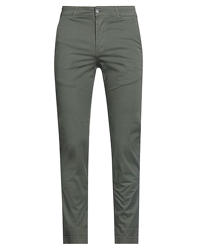 CAMOUFLAGE AR AND J. Casual pants Military green 97% Cotton, 3% Elastane