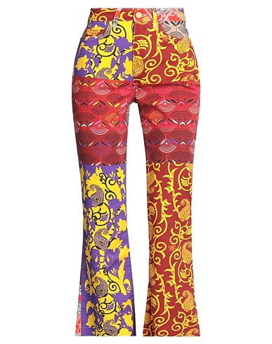 MANILA GRACE Casual trouser Brick red 97% Cotton, 3% Elastane
