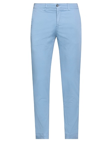 EREDI DEL DUCA Casual pants Sky blue 97% Cotton, 3% Elastic fibres