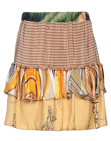 JE SUIS VINTAGE Mini skirt Khaki 100% Polyester