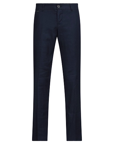 GUESS Casual trouser Navy blue 50% Cotton, 48% Linen, 2% Elastane