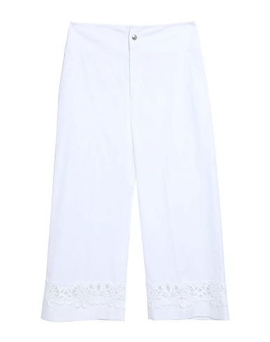 ERMANNO SCERVINO Casual trouser White 100% Cotton, Polyester