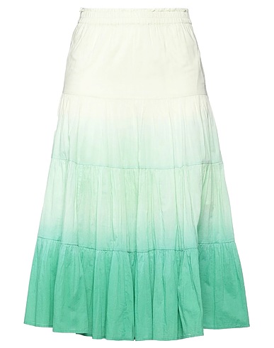 SEVENTY VENEZIA Midi skirt Light green 100% Cotton