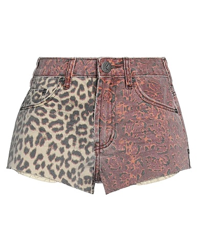 ONE TEASPOON Denim shorts Burgundy 100% Cotton