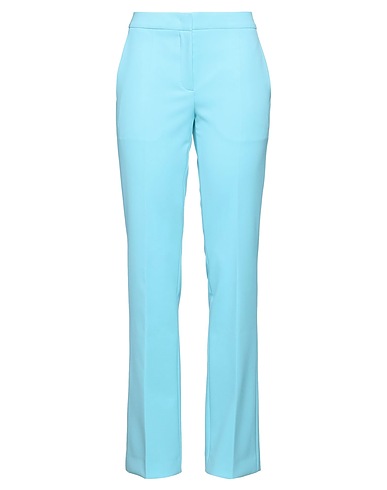 MOSCHINO Casual pants COUTURE Turquoise 89% Polyester, 11% Polyurethane