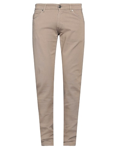 PT Torino Denim trousers Taupe 98% Cotton, 2% Elastane