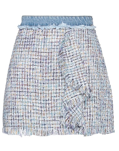 LIU •JO Mini skirt Blue 100% Polyester, Cotton, Elastane