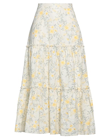 POLO RALPH LAUREN Midi skirt Ivory 100% Linen