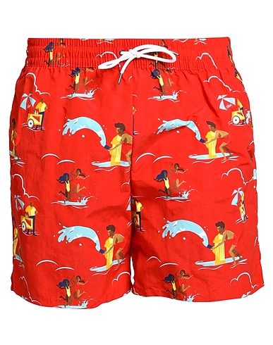AIMÉ LEON DORE Swim shorts Tomato red 100% Nylon