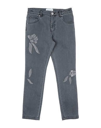 ERMANNO SCERVINO JUNIOR Denim trousers Grey 65% Cotton, 35% T-400 fiber