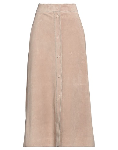 CHLOÉ Midi skirt Light brown 100% Soft Leather