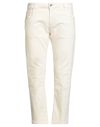 ELEVENTY Denim trousers Ivory 98% Cotton, 2% Elastane